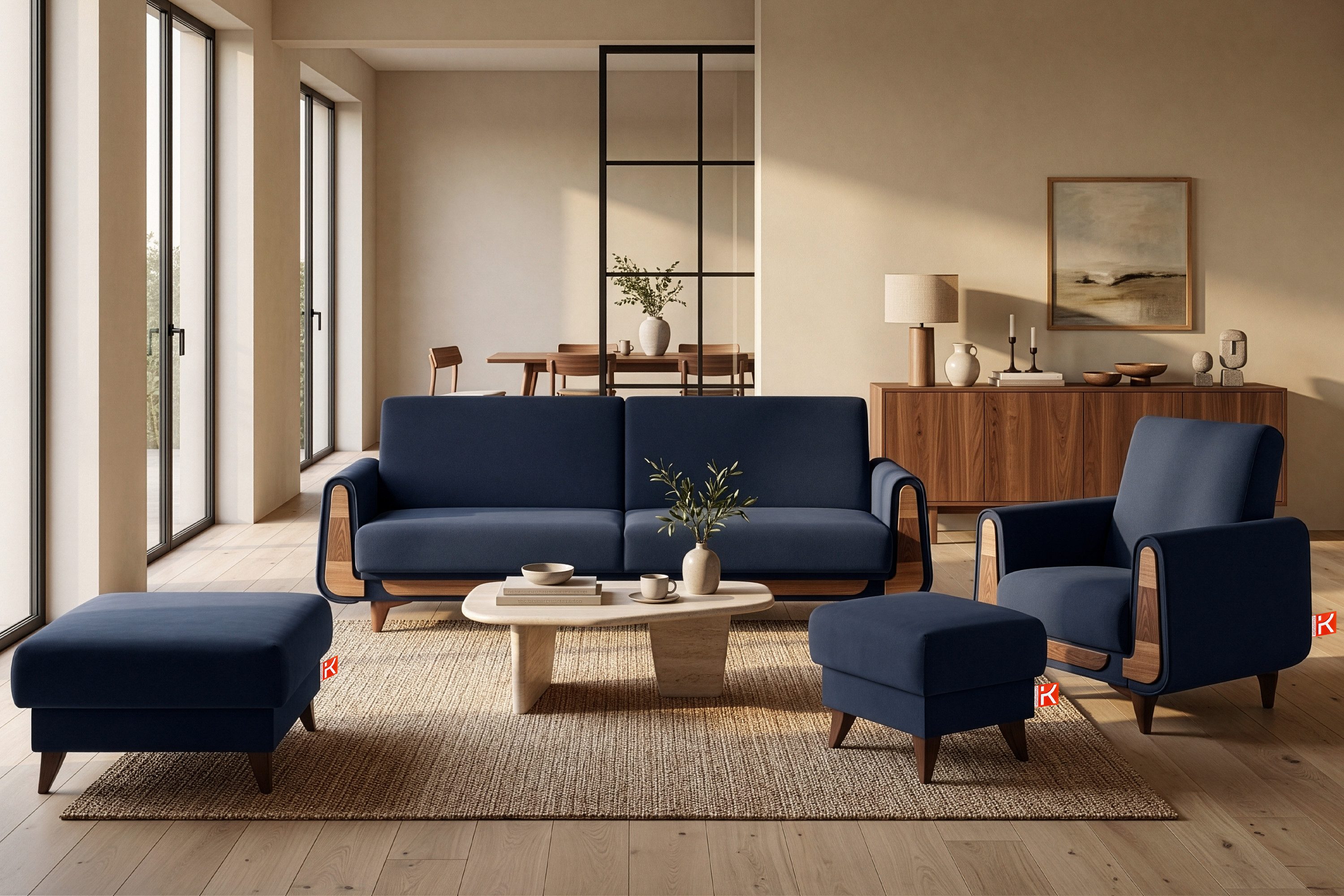 KONSIMO® 3-Sitzer GUSTAVO Sofa 3-Personen, Modern, mit Schlaffunktion, Bettkasten, hergestellt in der EU – Bild 4 von 5