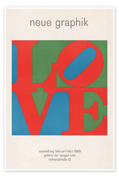 Posterlounge Poster Robert Indiana, Love - Neue Graphik, Wohnzimmer Grafikdesign