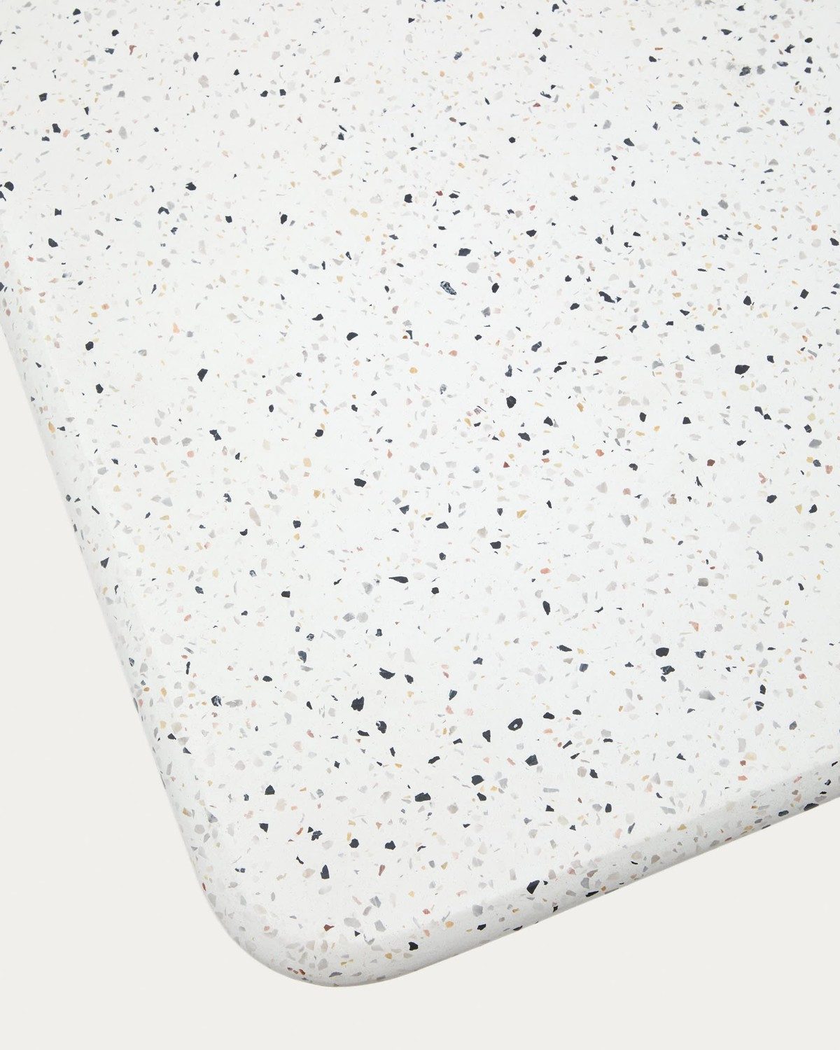 Natur24 Gartentisch Saura Couchtisch 48 x 48 x 35 cm Terrazzo Weiß