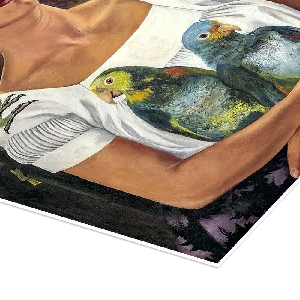 Posterlounge Wandbild Ich und meine Papageien, 1941, Frida Kahlo, erhältlich als Poster, Leinwandbild, Wandsticker oder Acrylglasbild – Bild 3 von 5