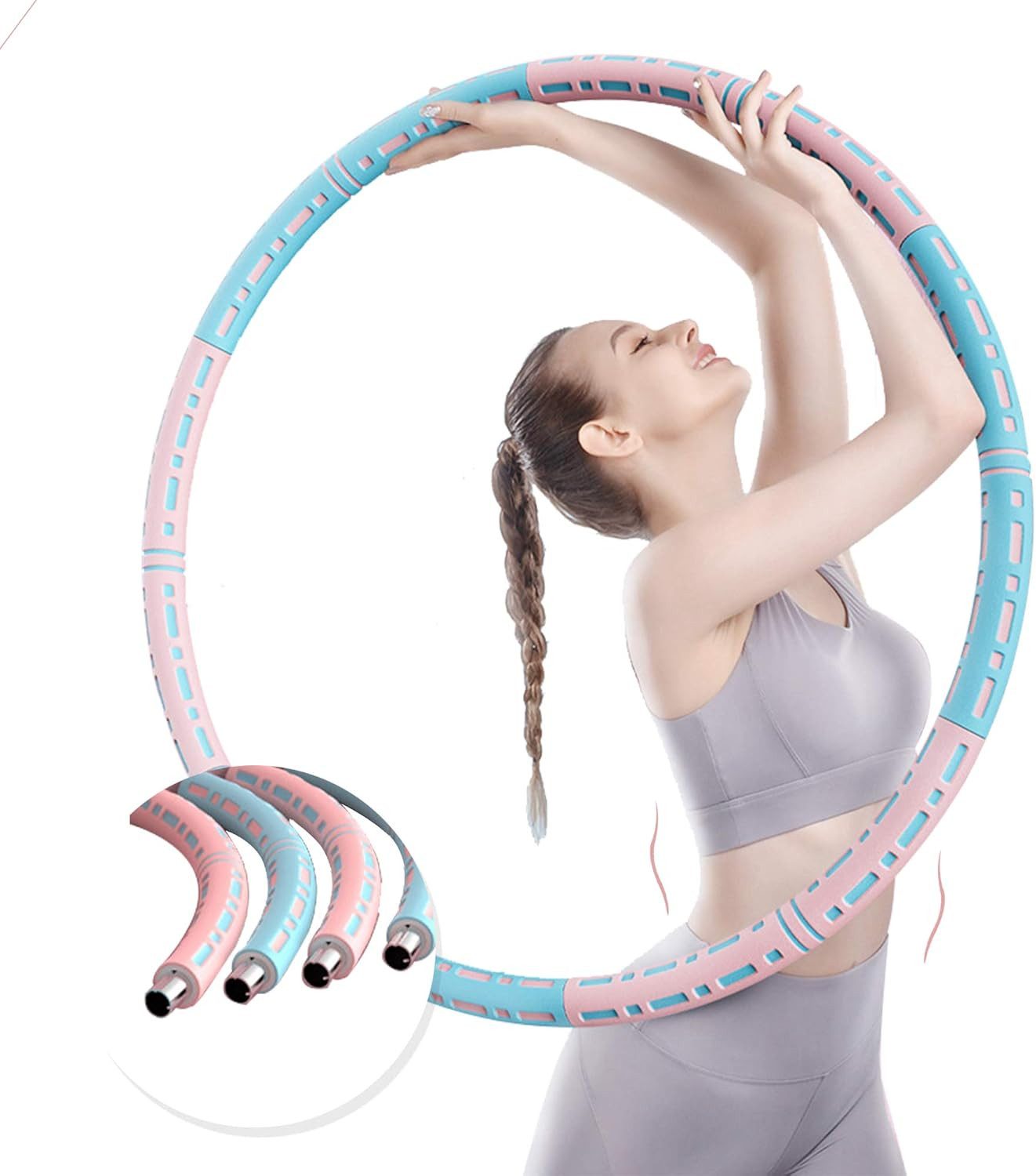 Hula-Hoop-Reifen Hula Hoop Fitnessreifen 6-teilig abnehmbar für Training