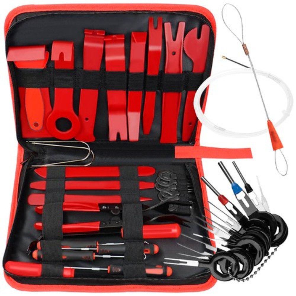 XTROBB Reparatur-Set Polsterabzieher Set, Spar-Set, 1-St., breite Anwendung, 40-tlg. Polsterabzieher-Set inkl. Zangen, Clips, Haken und Schlüsseln