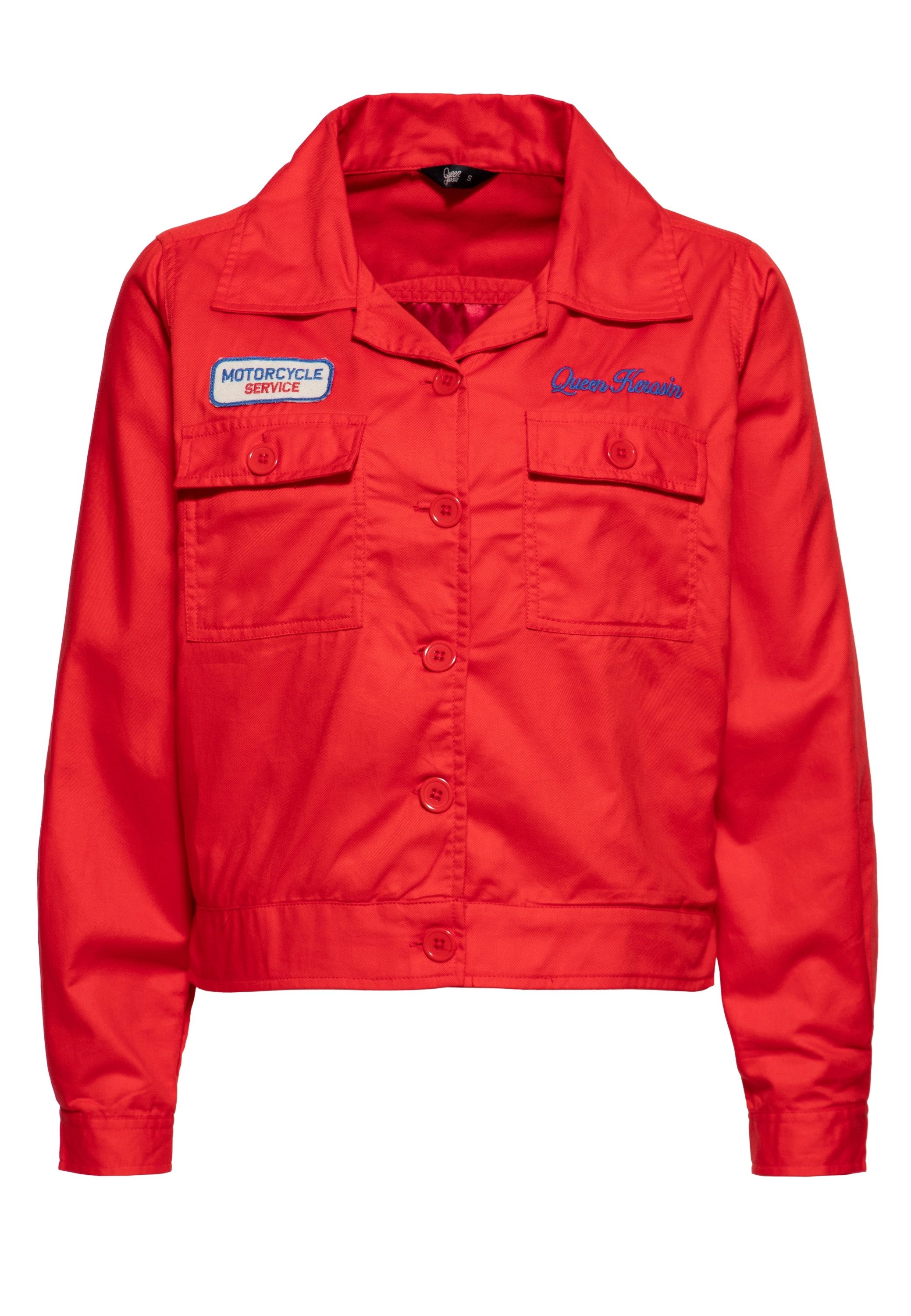QueenKerosin Collegejacke Faster Then The Wind (1-St) mit Rückenpatch günstig online kaufen