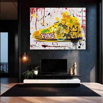DOTCOMCANVAS® Acrylglasbild LeBron Shoe - Acrylglas, Acrylglasbild LeBron James Shoe Pop Art gelb LA Lakers Wandbild