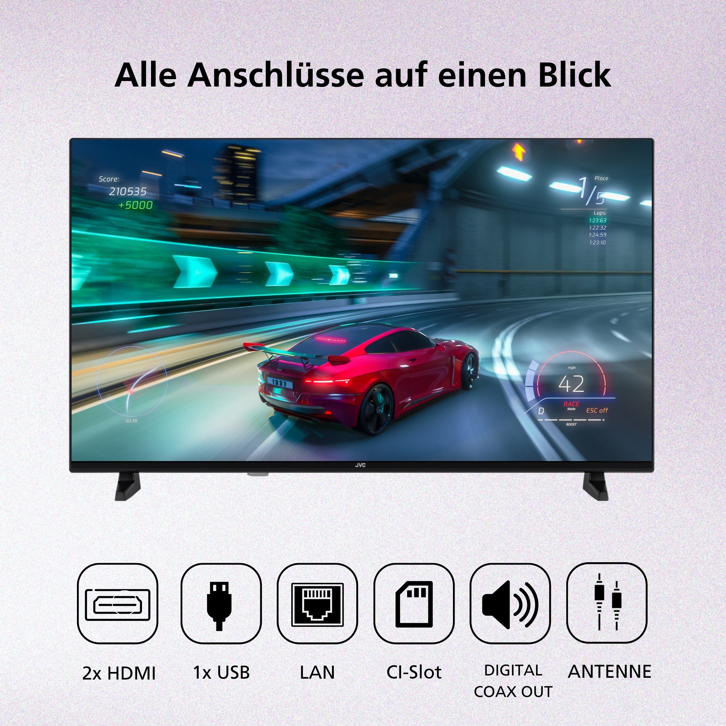 JVC LT-40VRF3555 LCD-LED Fernseher (100 cm/40 Zoll, Full HD, Fire TV, Fire TV / Smart TV, HDR, Alexa Built-In, Triple-Tuner)
