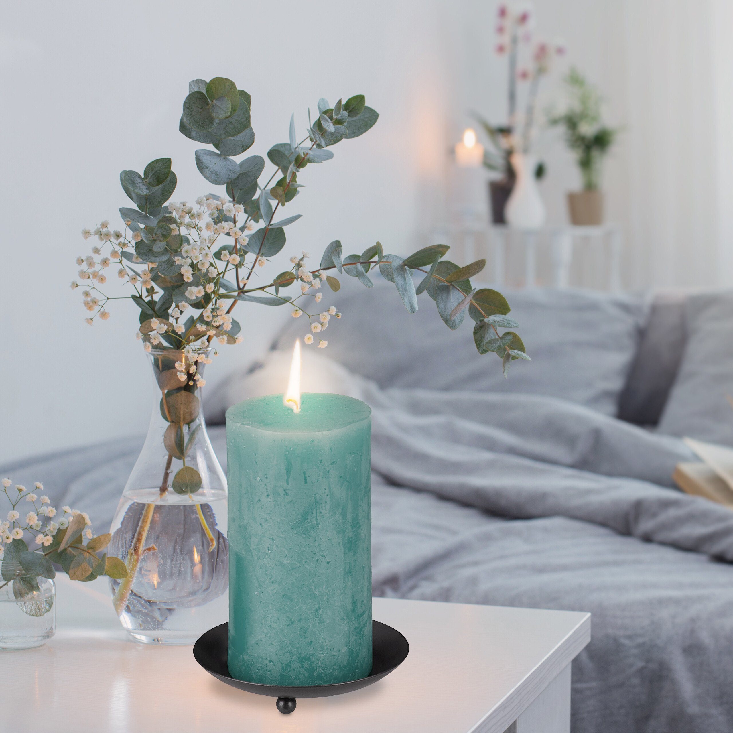 relaxdays Kerzenhalter Kerzenständer Stumpenkerzen 4er Set günstig online kaufen