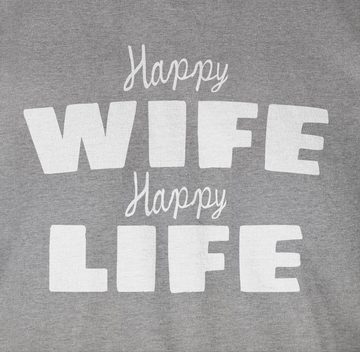 Shirtracer T-Shirt Happy wife happy life Sprüche Statement