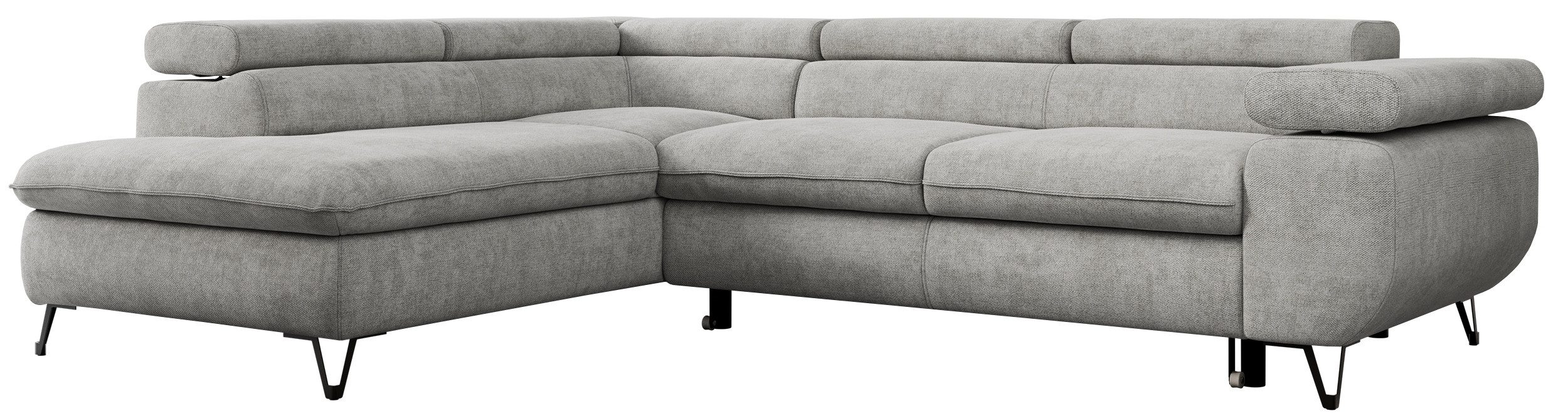 MKS MÖBEL Ecksofa PEDRO L, Set, HR35-Schaum, Metallbeinen, Wellenfedern, L- günstig online kaufen