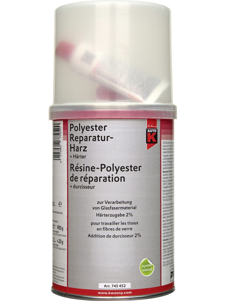 Breitspachtel Auto-K Polyester Reparaturharz + Härter 1000g