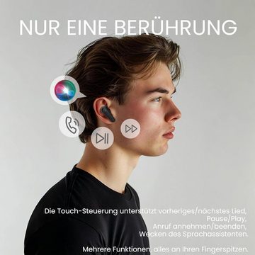 BADENBURG Bluetooth 5.3 Kabellose Aktiver Geräuschunterdrückung(ANC) 4-Mic ENC In-Ear-Kopfhörer (Sicherer Sitz für aktive Bewegungen, ohne Kompromisse beim Komfort., Bassverstärkungsalgorithmus, 13mm Titantreiber, 40H+ Akkuleistung)