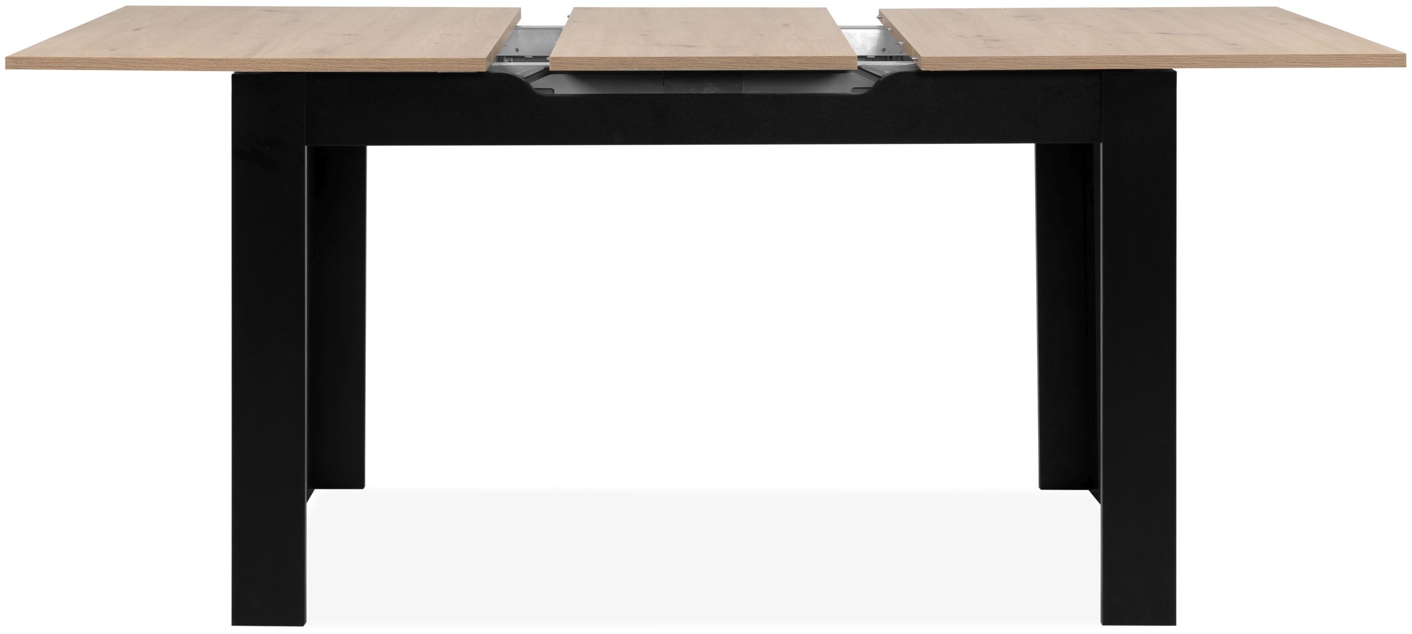 Finori Esstisch, Artisan Oak / schwarz B x H x T ca. 125-165 x 75 x 80 cm