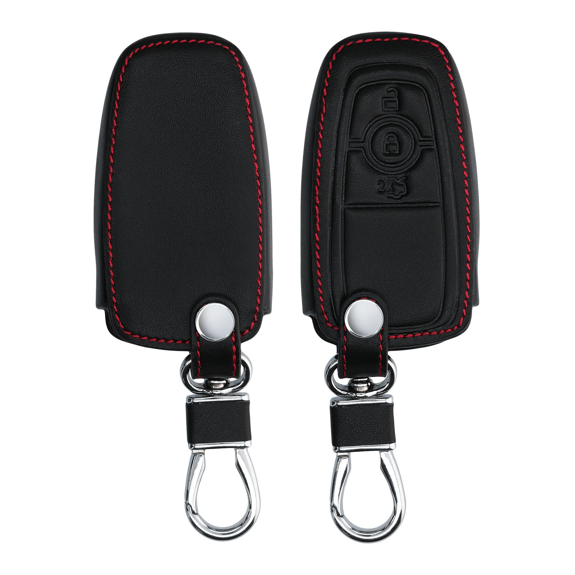kwmobile Schlüsseltasche Autoschlüssel Kunstleder Hülle für Ford 3-Tasten Smart Autoschlüssel, Schlüsselhülle Schlüssel Case Cover