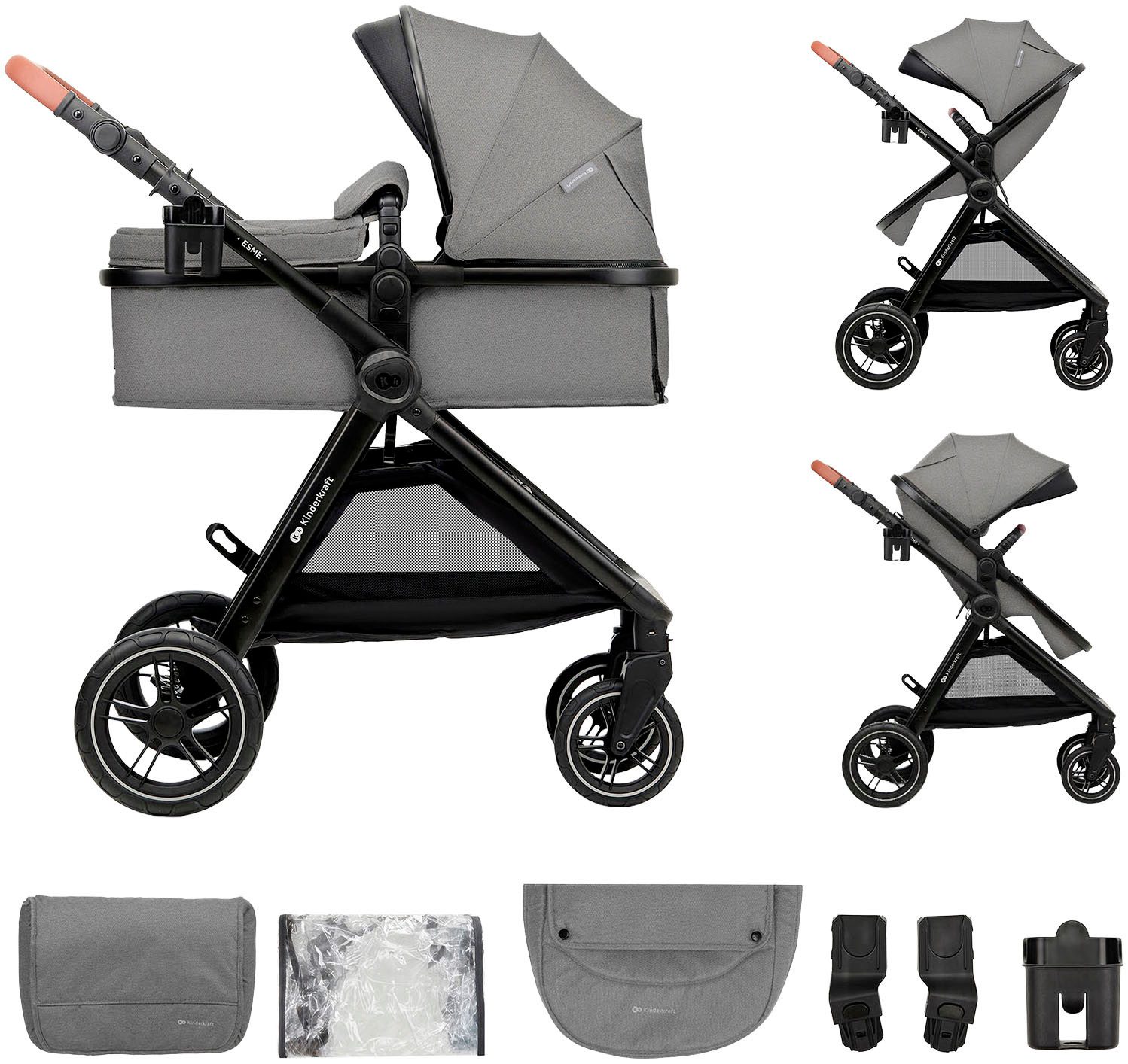 Kinderkraft Kombi-Kinderwagen ESME 3IN1, (Set)