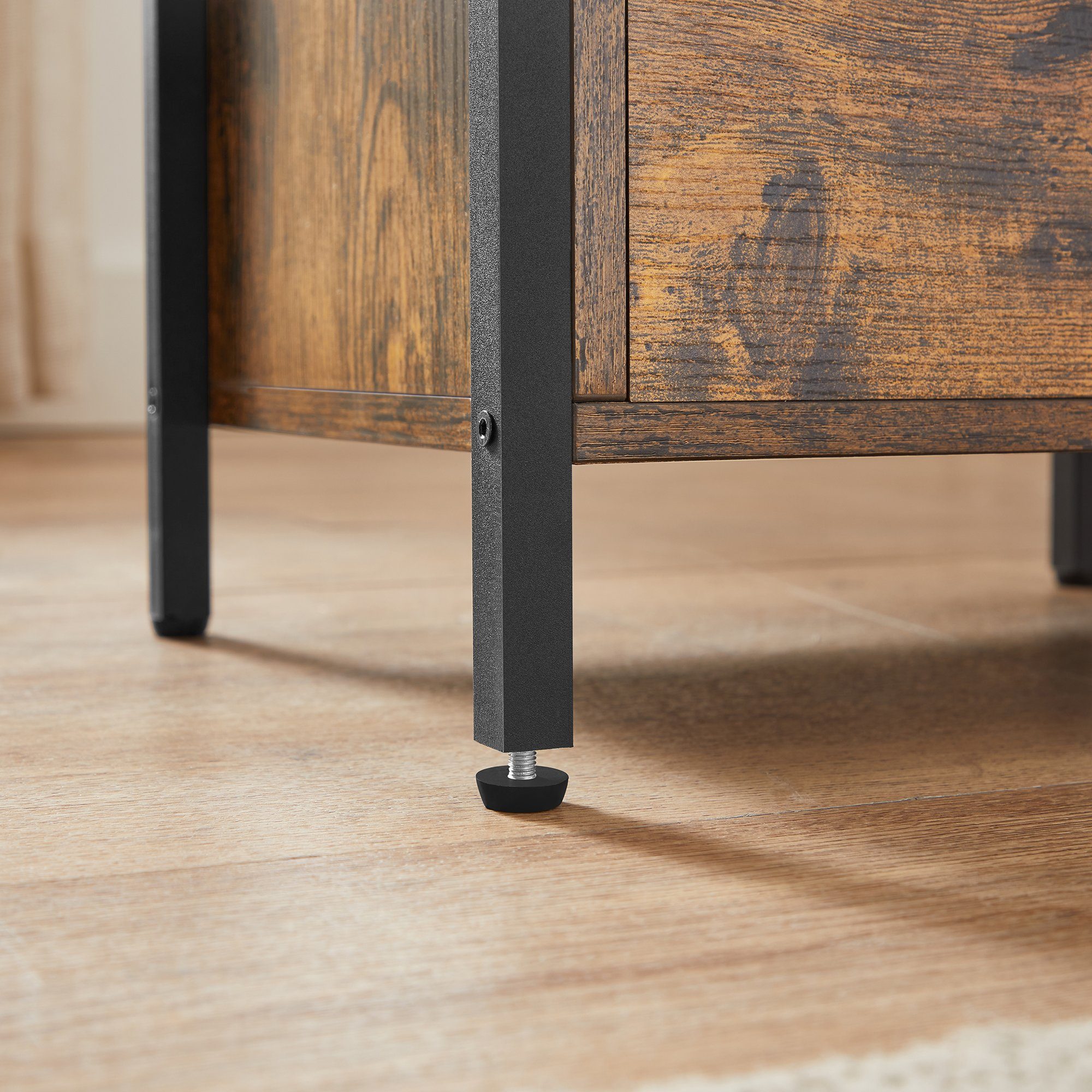 VASAGLE Nachttisch (1-St), mit 2 Schubladen, Industrie-Design, 38 x 28 x 60cm