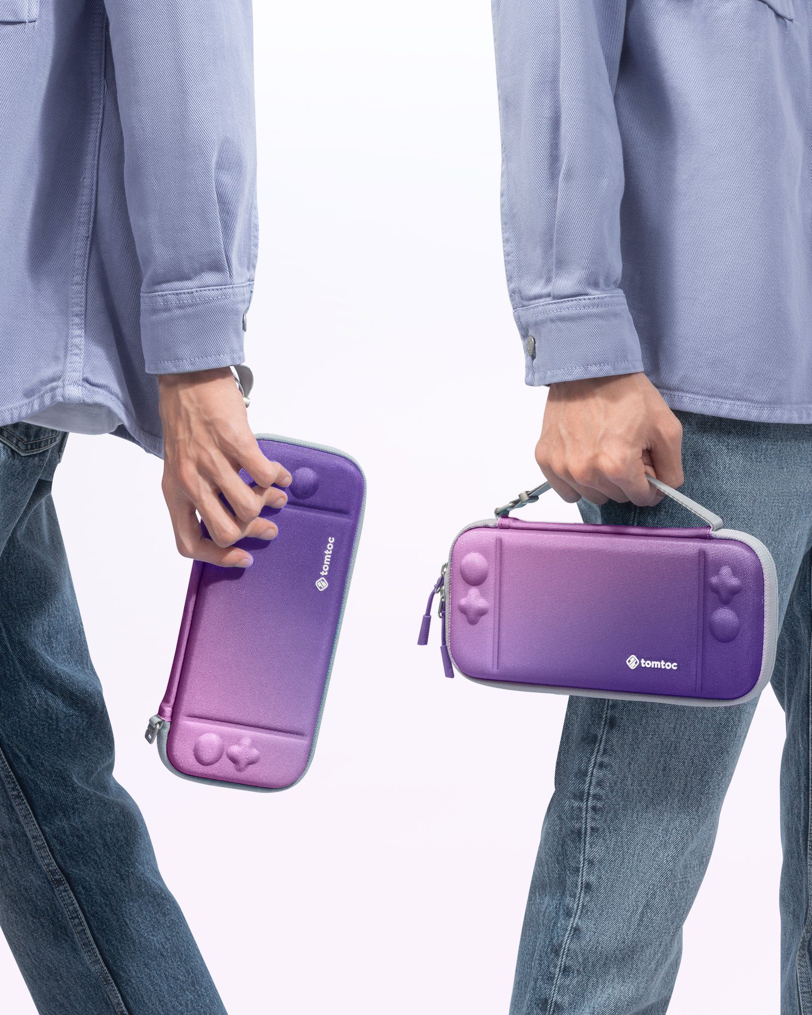 Lila tomtoc Iris Rundumschutz Nintendo Tasche, Spiele OLED / Case Switch Protective Slim Switch 10 Nintendo OLED Spielekonsolen-Tasche mit