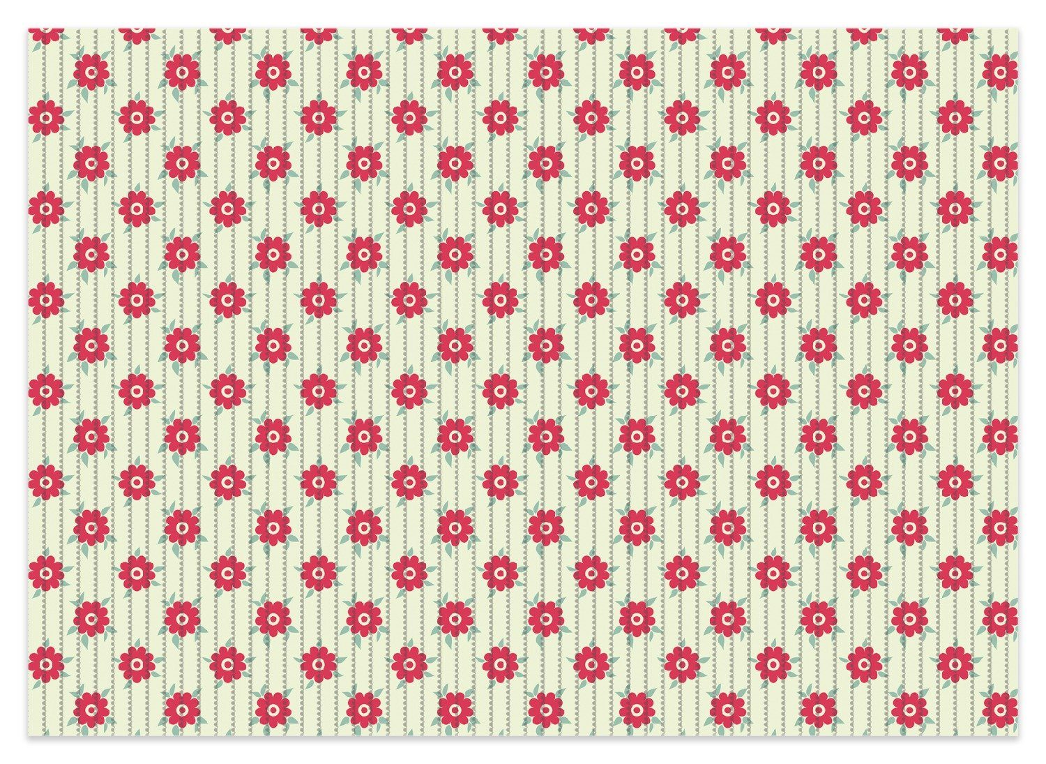 Schaum-Badematte Muster mit Blüten und Blättern Wallario, Höhe 5.5 mm,  rutschhemmend, geeignet für Fußbodenheizungen, PVC-Schaum, rechteckig