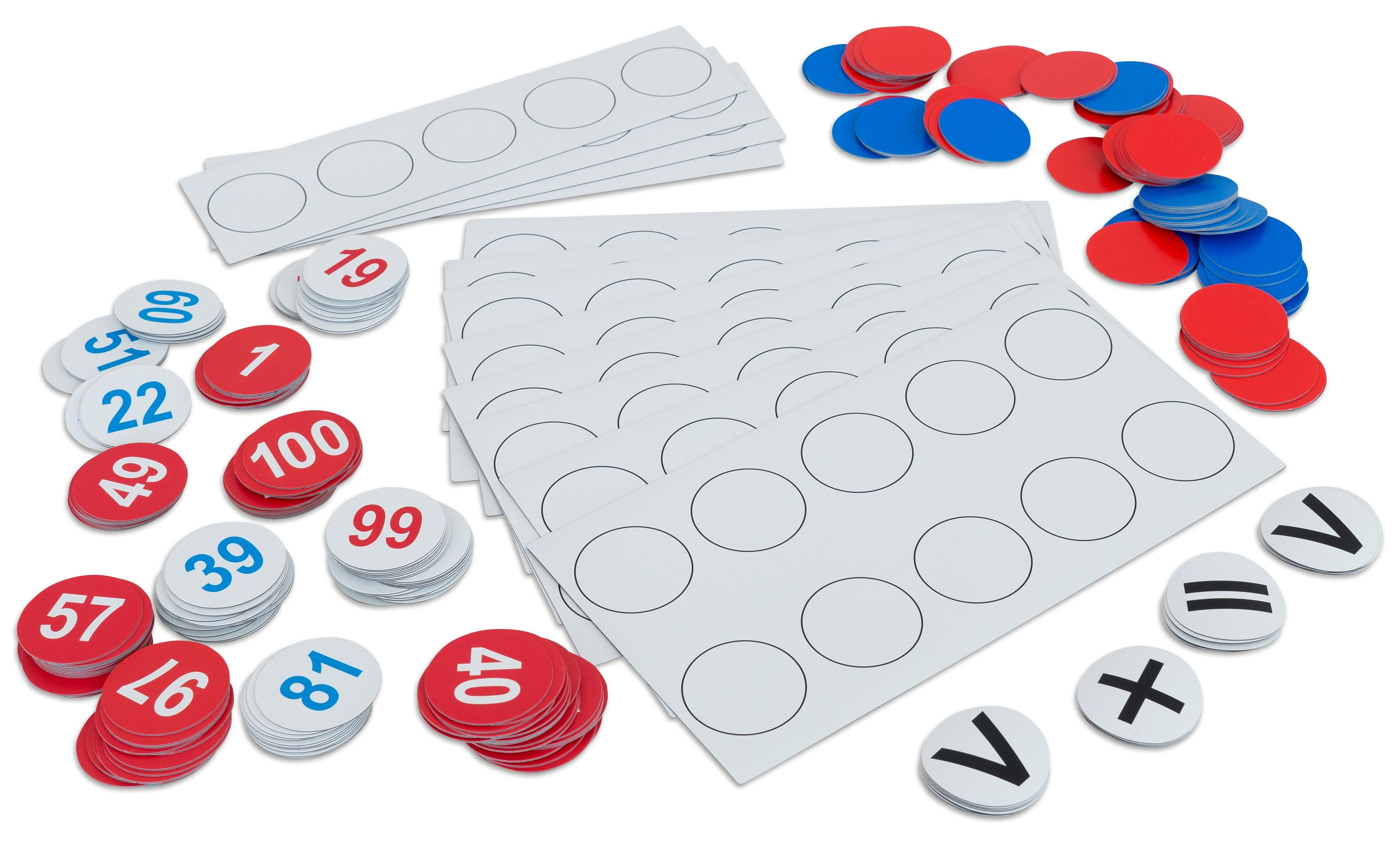 Lernspielzeug Zahlenraum bis 100, magnetisches Tafelmaterial