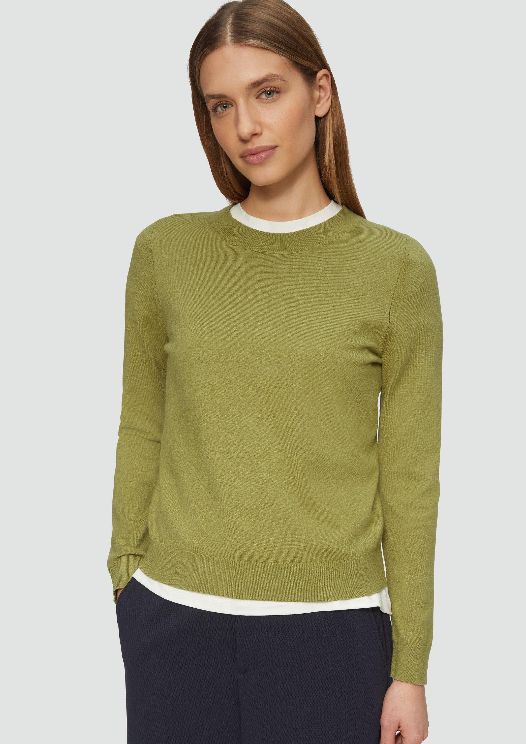 s.Oliver Longpullover Strickpullover Strickpullover aus Viskosemix günstig online kaufen