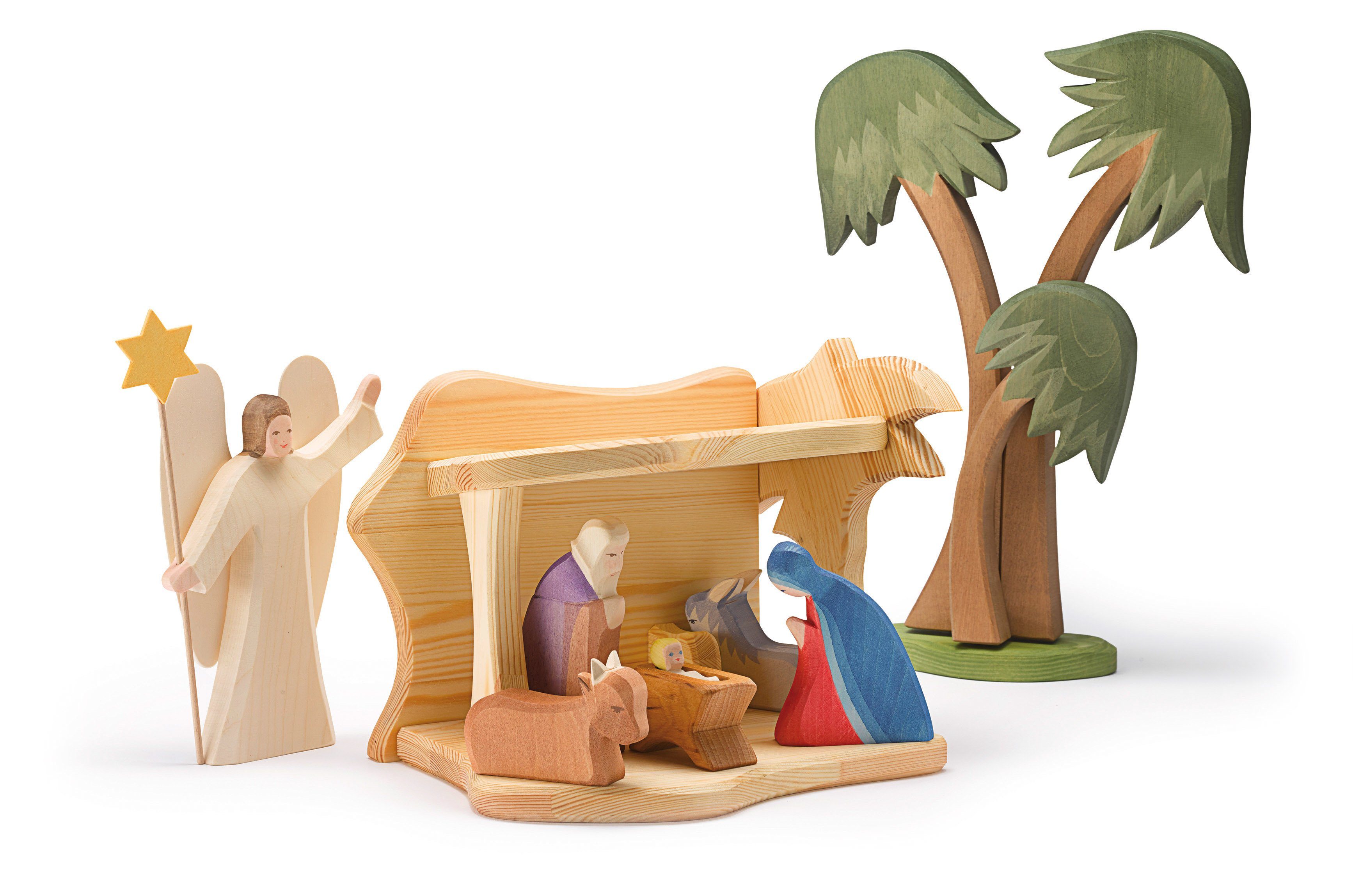 Ostheimer Spielfigur Palmengruppe inkl. Stütze Holz-Palmengruppe Made in Germany, (2-tlg), Made in Germany