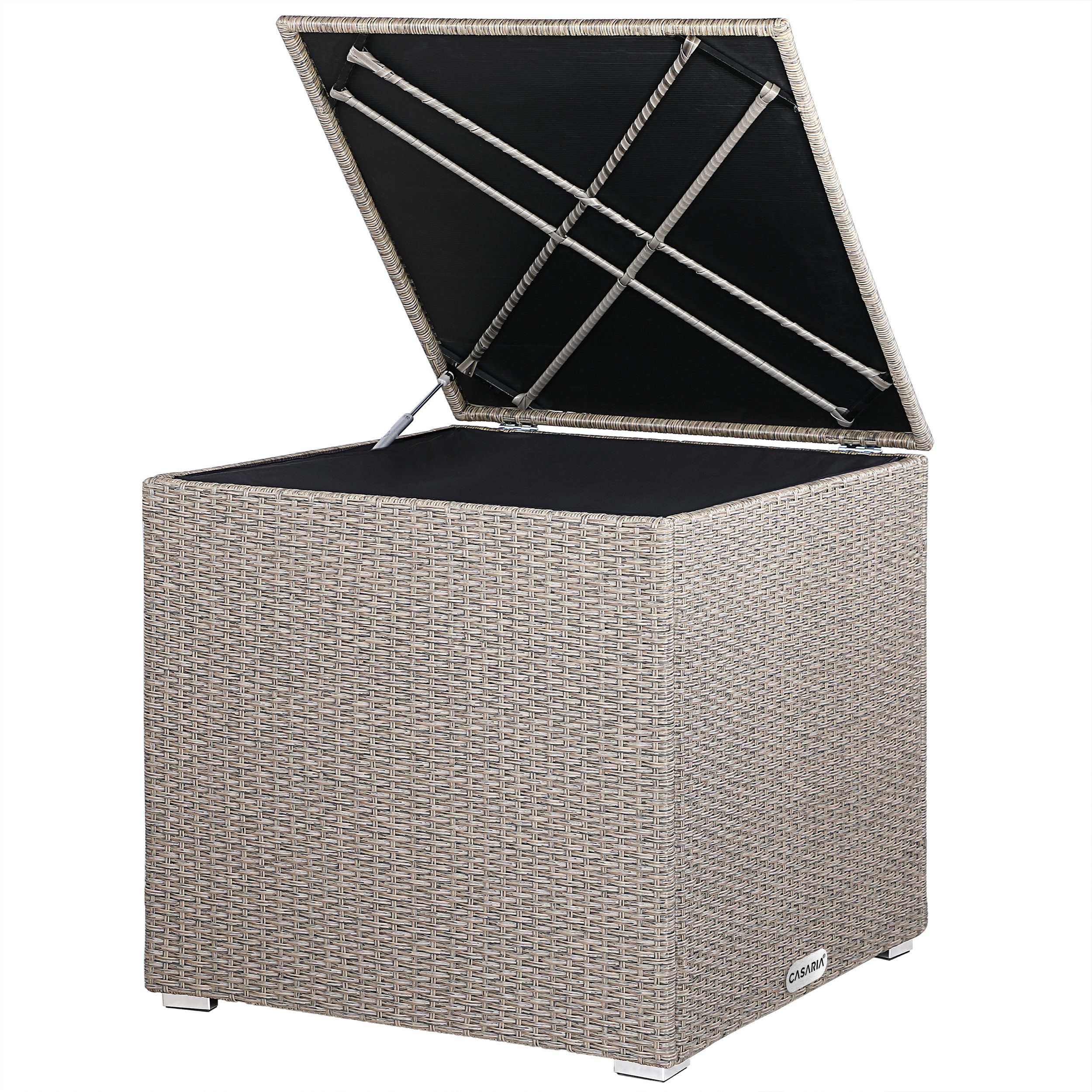 Casaria Auflagenbox, 318 L mit Deckel 75x75x70cm Wasserdicht Gasdruckfeder Garten