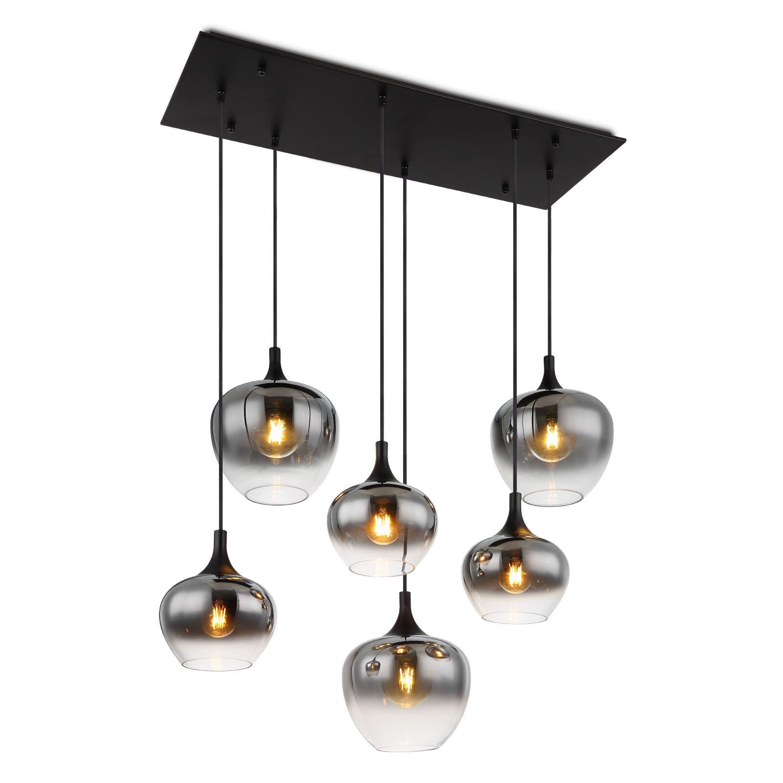 bmf-versand Hängeleuchte Hängelampe Esszimmer Rauchglas Hängeleuchte Pendelleuchte Wohnzimmer