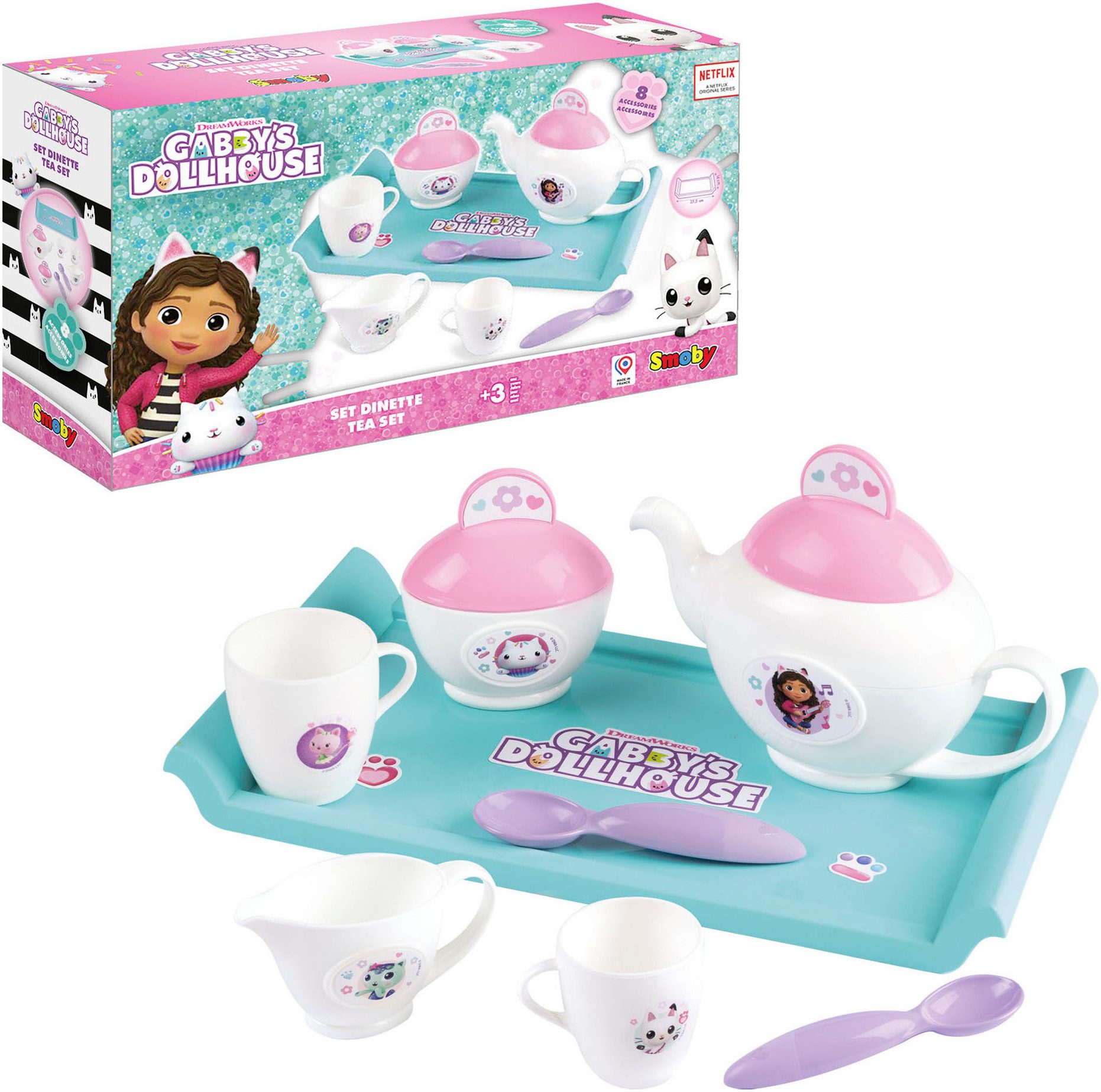 Smoby Spielgeschirr Gabby's Dollhouse Teeservice, (8-tlg), Made in Europe günstig online kaufen