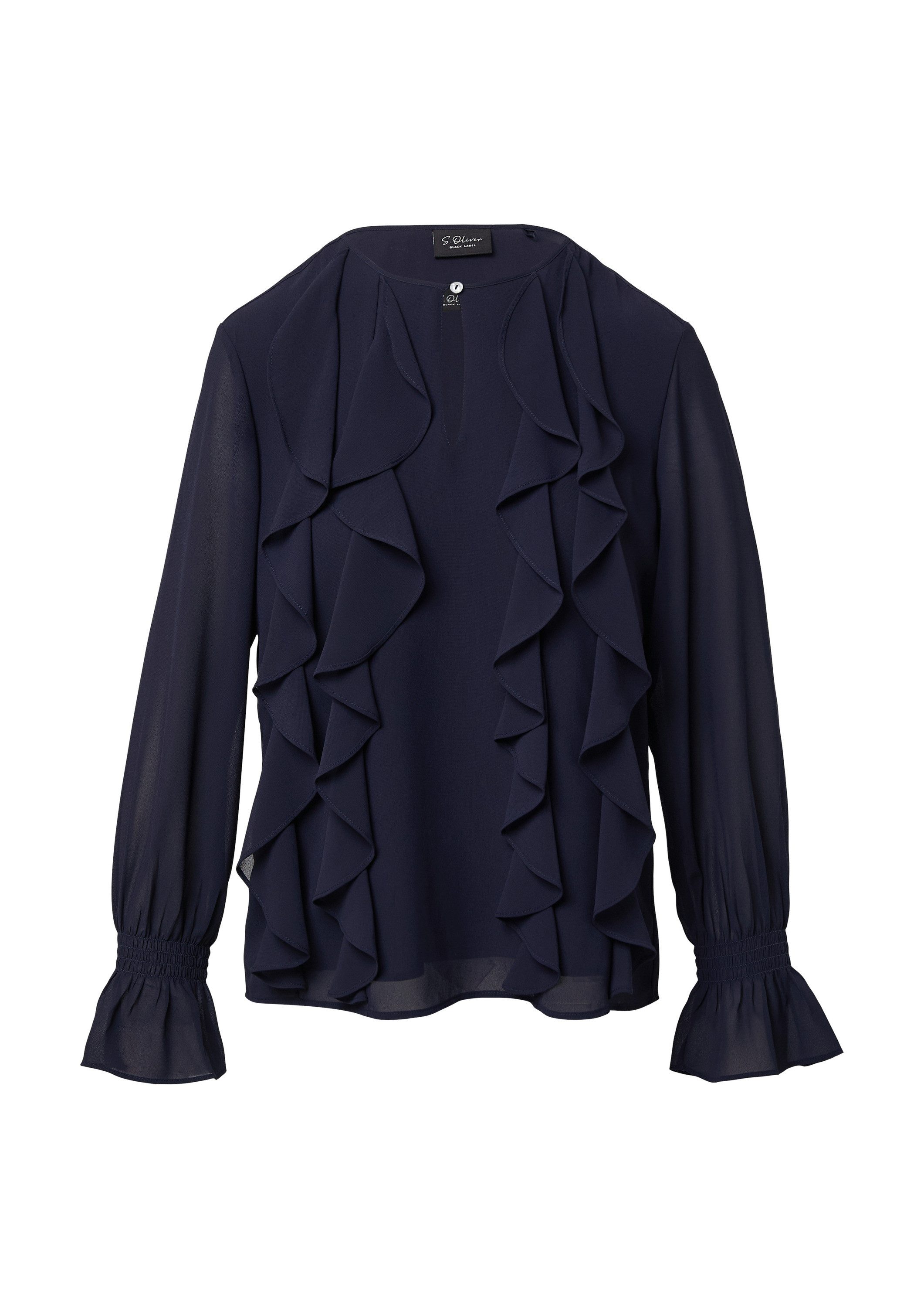 s.Oliver Langarmbluse Bluse Chiffonbluse mit Volants günstig online kaufen
