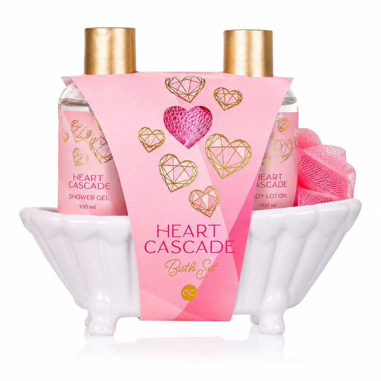 ACCENTRA Hautreinigungs-Set 200 ml, 2-tlg., Handpflegeset HEART CASCADE in Keramikschale