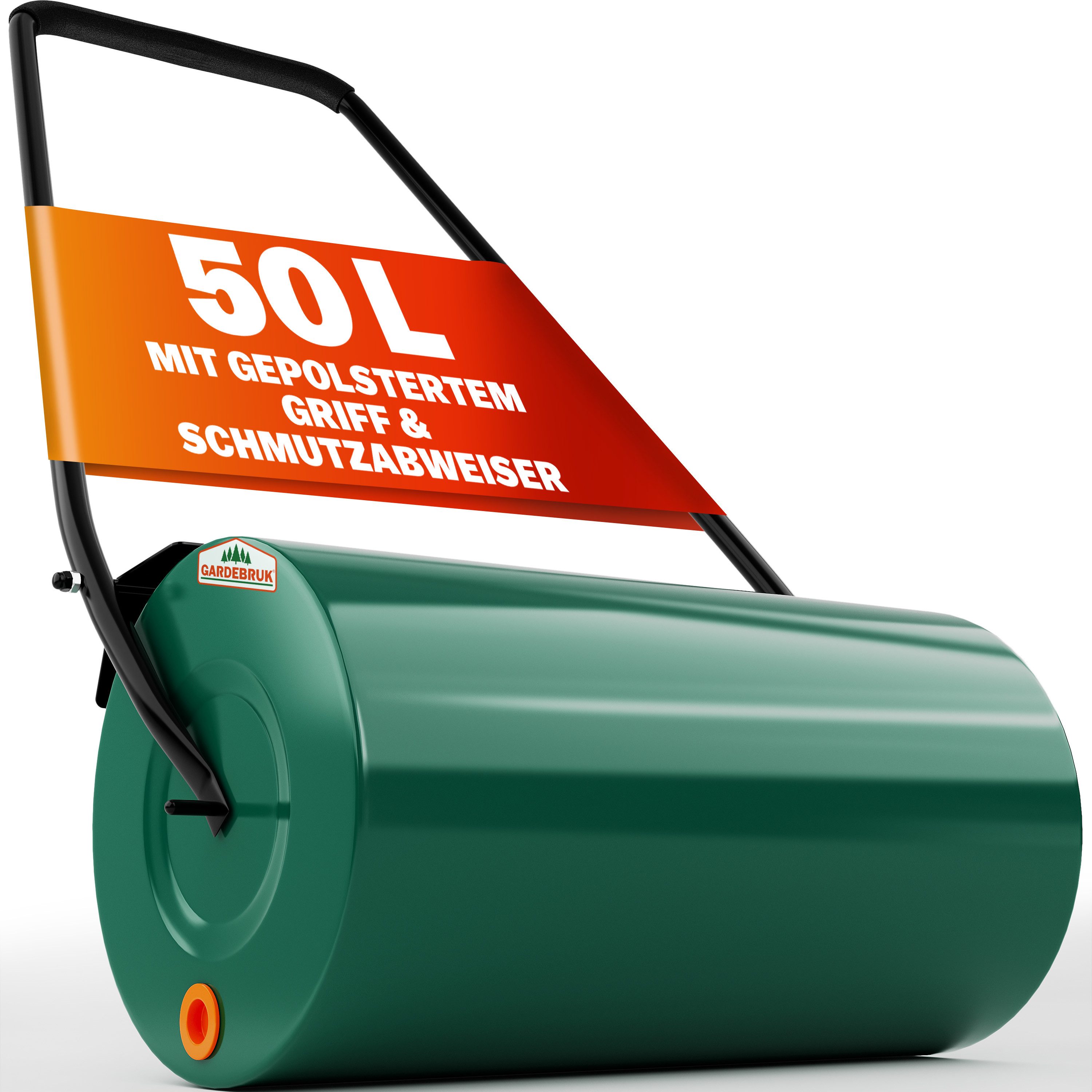 Gardebruk Rasenwalze,60cm 50L gepolsterter Griff befüllbar Handwalze Rasenroller Garten