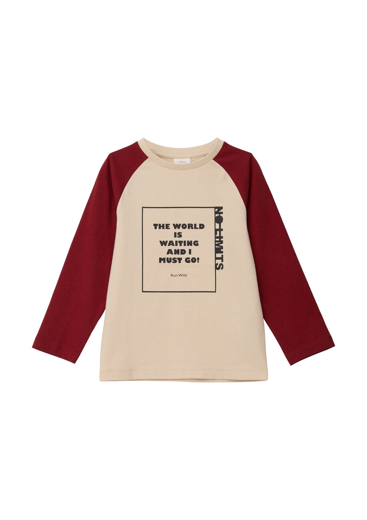 s.Oliver Junior T-Shirt großem mit Frontprint brown