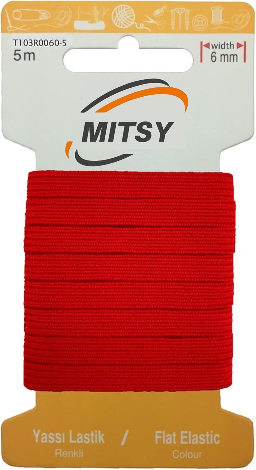 MITSY Gummibänder elastisches Gummiband 1,5/3/5/6/8/10/20/30 mm Gummilitze 5/10/25/100 m, Reißfest, Stark für Kleidung & DIY, ISO 9001/14001/OHSAS zertifiziert