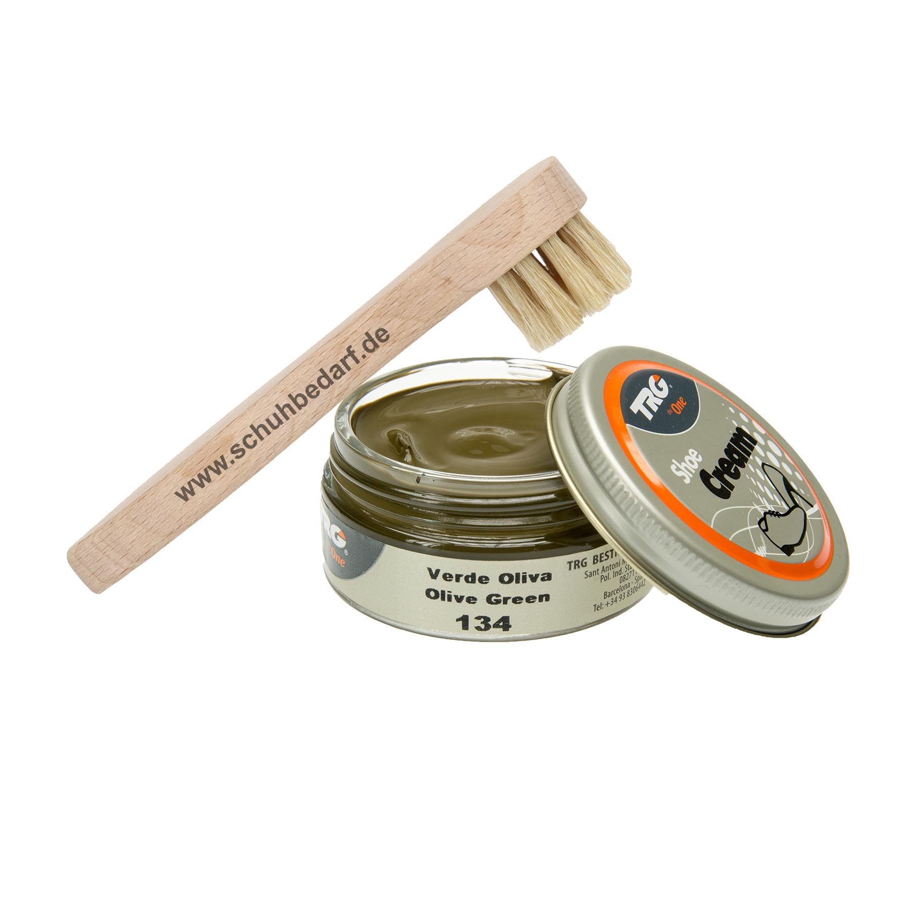 Langlauf Schuhbedarf TRG Schuhcreme Glastiegel + Auftragsbürste Schuhcreme