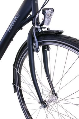 HAWK Bikes Cityrad HAWK City Wave Premium Plus Black, 3 Gang Shimano Nexus Schaltwerk, für Damen und Herren