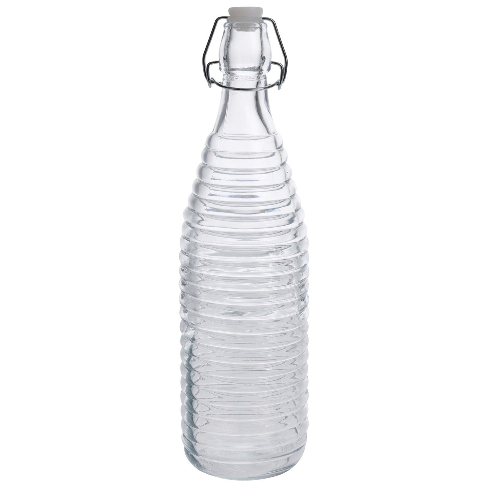 Bügelverschluss Muster Glasflasche, Trinkflasche Neuetischkultur geprägtes