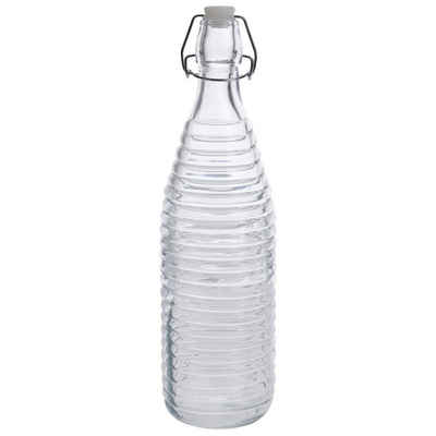 Neuetischkultur Trinkflasche Glasflasche, geprägtes Muster Bügelverschluss