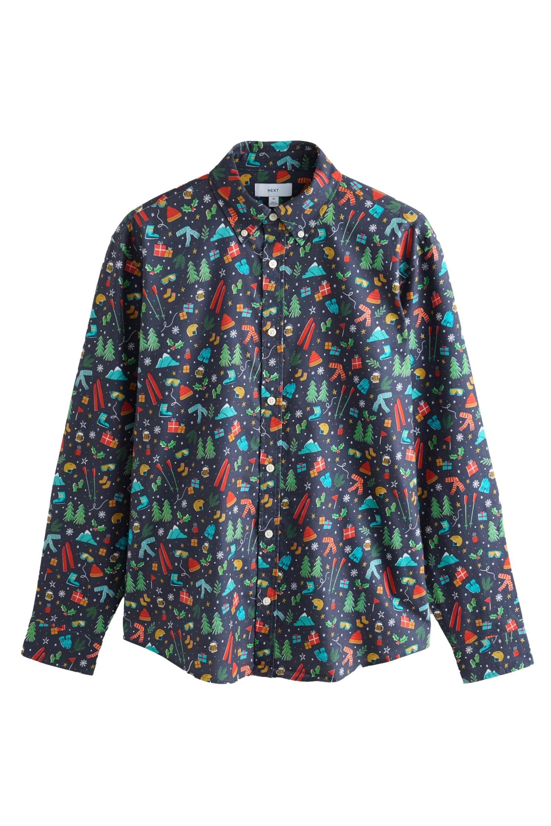 Next Langarmhemd Langärmeliges Hemd mit Weihnachtsmotiv günstig online kaufen