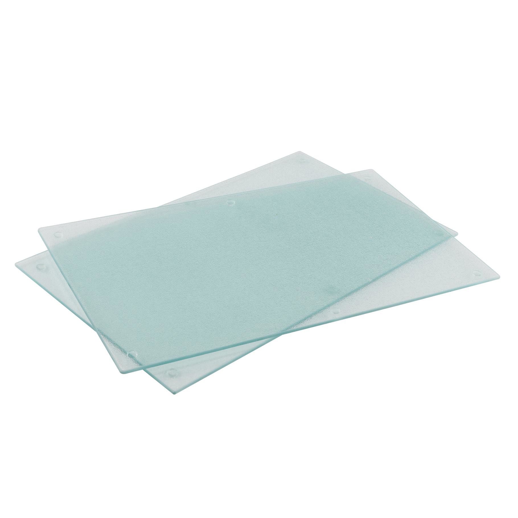 HI Schneide- und Abdeckplatte Glas Schneidebrett / Herd Abdeckplatten Set 2-tlg. Maße:ca. 52 x 30cm