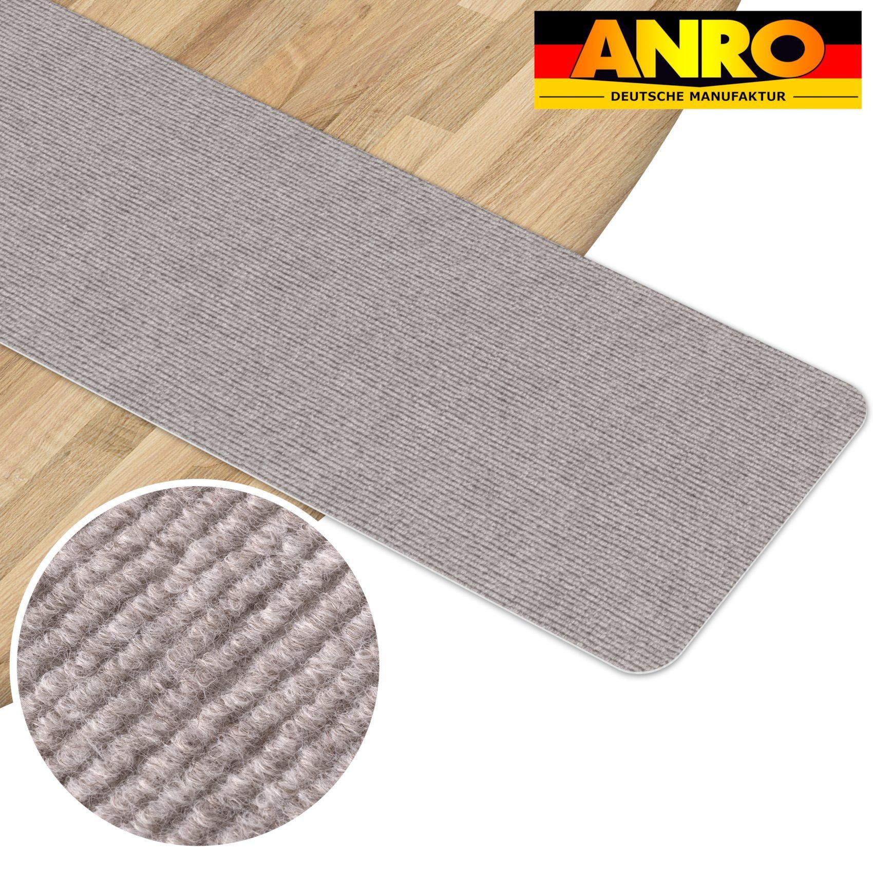 ANRO Stufenmatte Stufenschutz NEMESIS Treppenschutz Treppenmatte, Rechteck, selbsthaftend geruchsarm 20x50cm rutschsischer, anpassbar