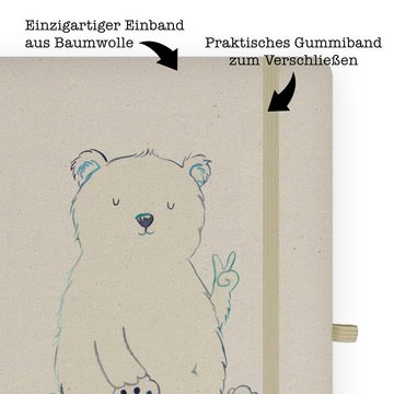 Mr. & Mrs. Panda Notizbuch Eisbär Faul - Transparent - Geschenk, Teddybär, Eintragebuch, Arbeit, Mr. & Mrs. Panda, Handgefertigt
