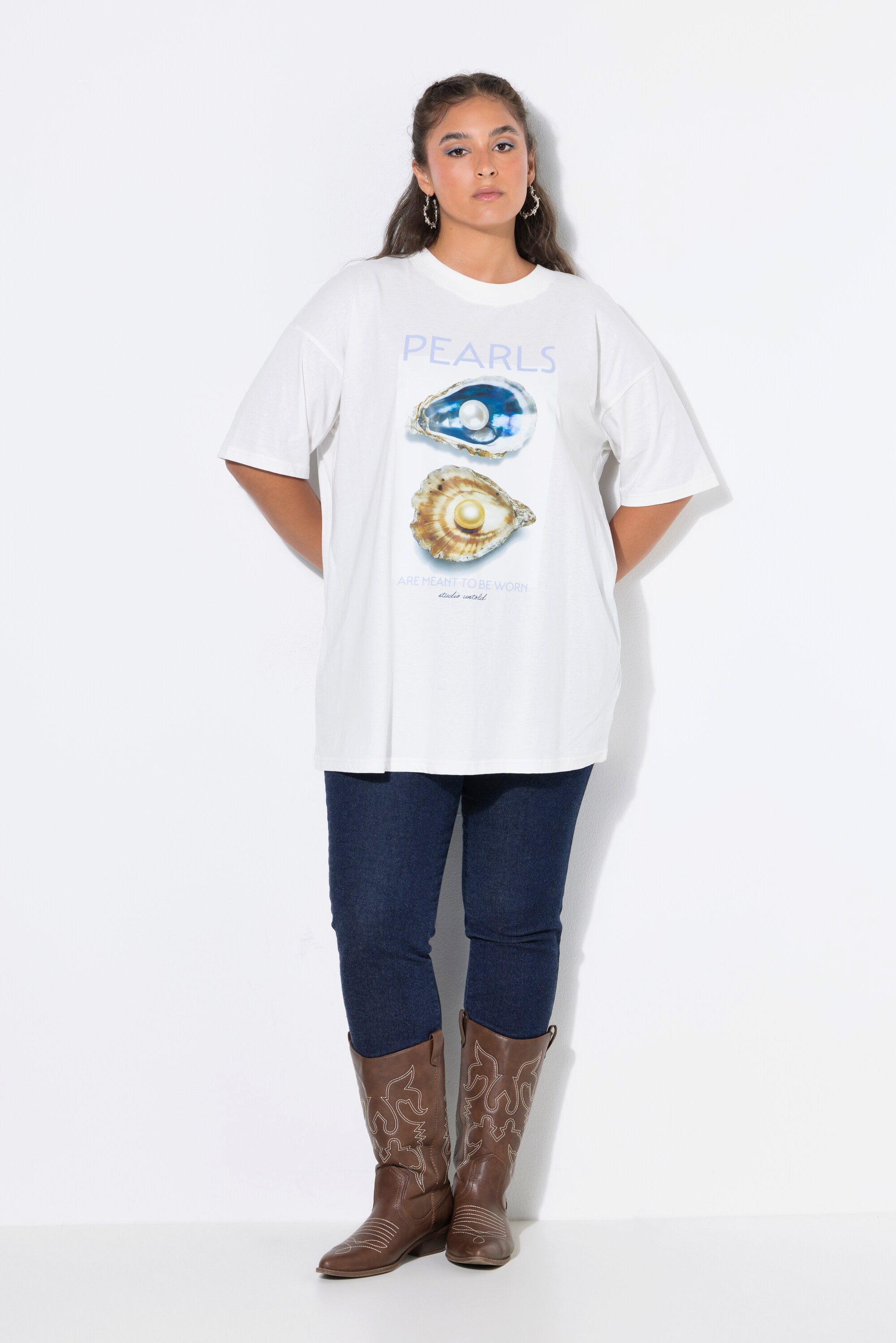 Studio Untold T-Shirt T-Shirt Oversize Shape Pearls Print – Bild 4 von 4