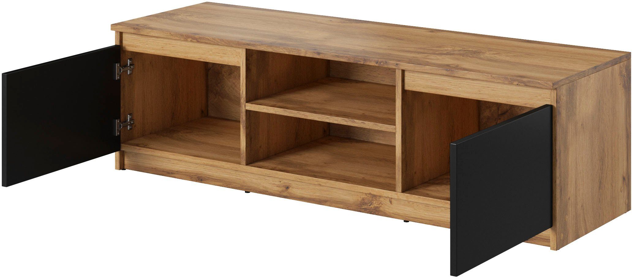 Home affaire Lowboard DINGO, zeitloser TV-Schrank, TV-Board Breite 120 cm, grifflose Fernsehschrank