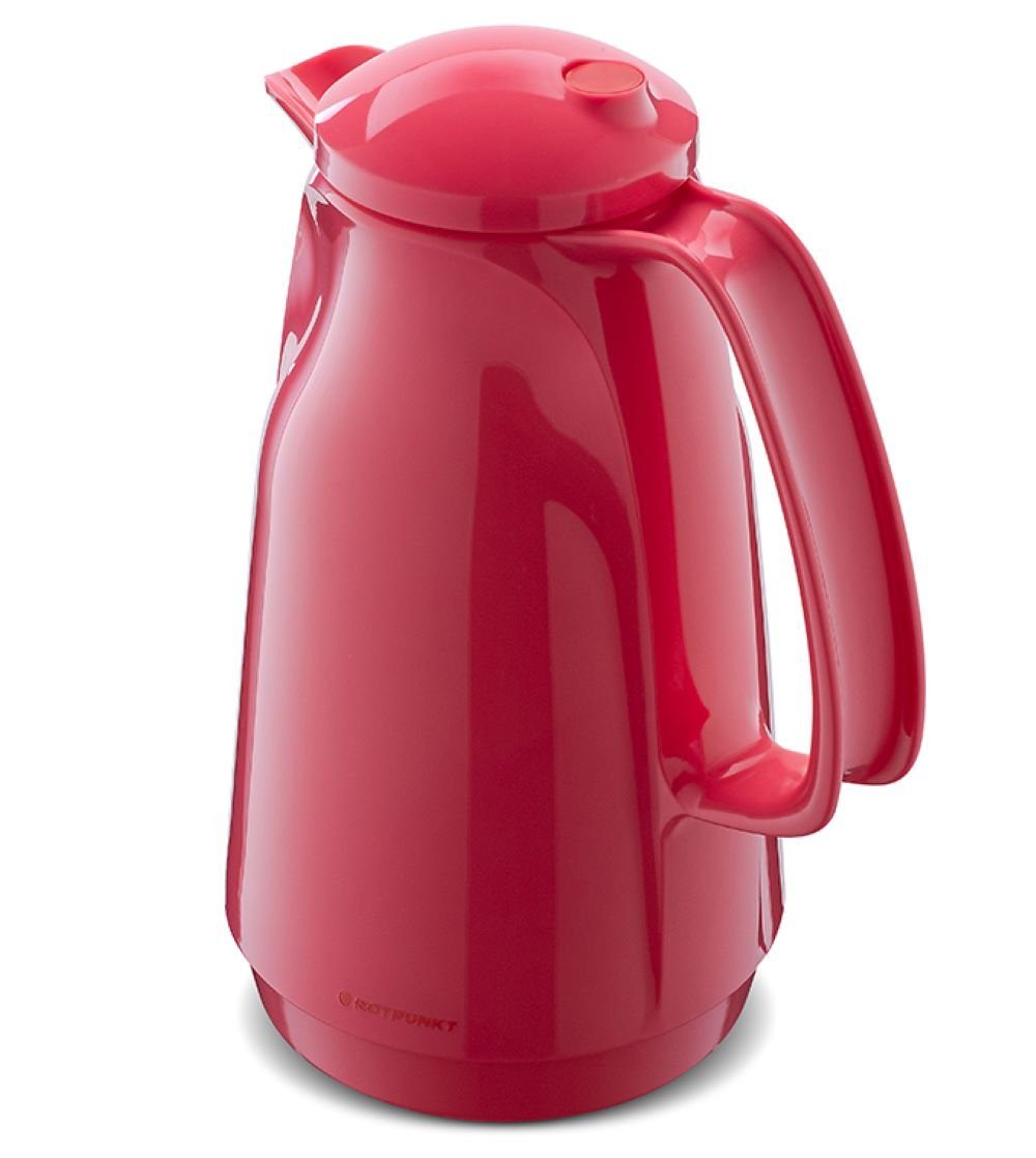 ROTPUNKT Isolierkanne 1,5 Liter Glaseinsatz I hochwertig I langlebig I 24 Std heiß, 1.5 l, (Kaffeekanne I Teekanne), Glaskolben aus doppelwandigem Rosalin-Glas
