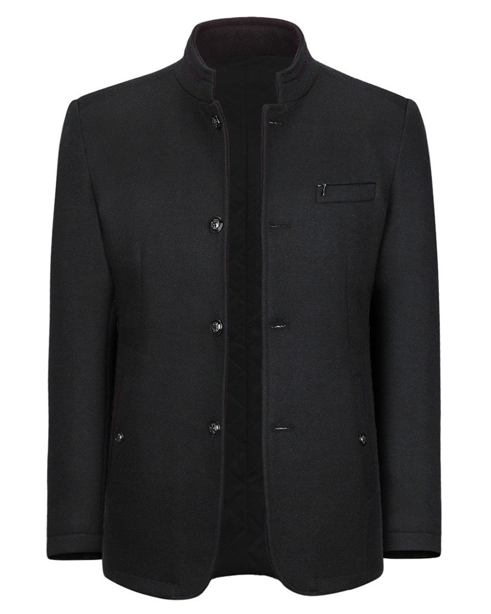 Allthemen Kurzmantel Herren Manteljacke mit Stehkragen Wollmantel Winter Bu günstig online kaufen