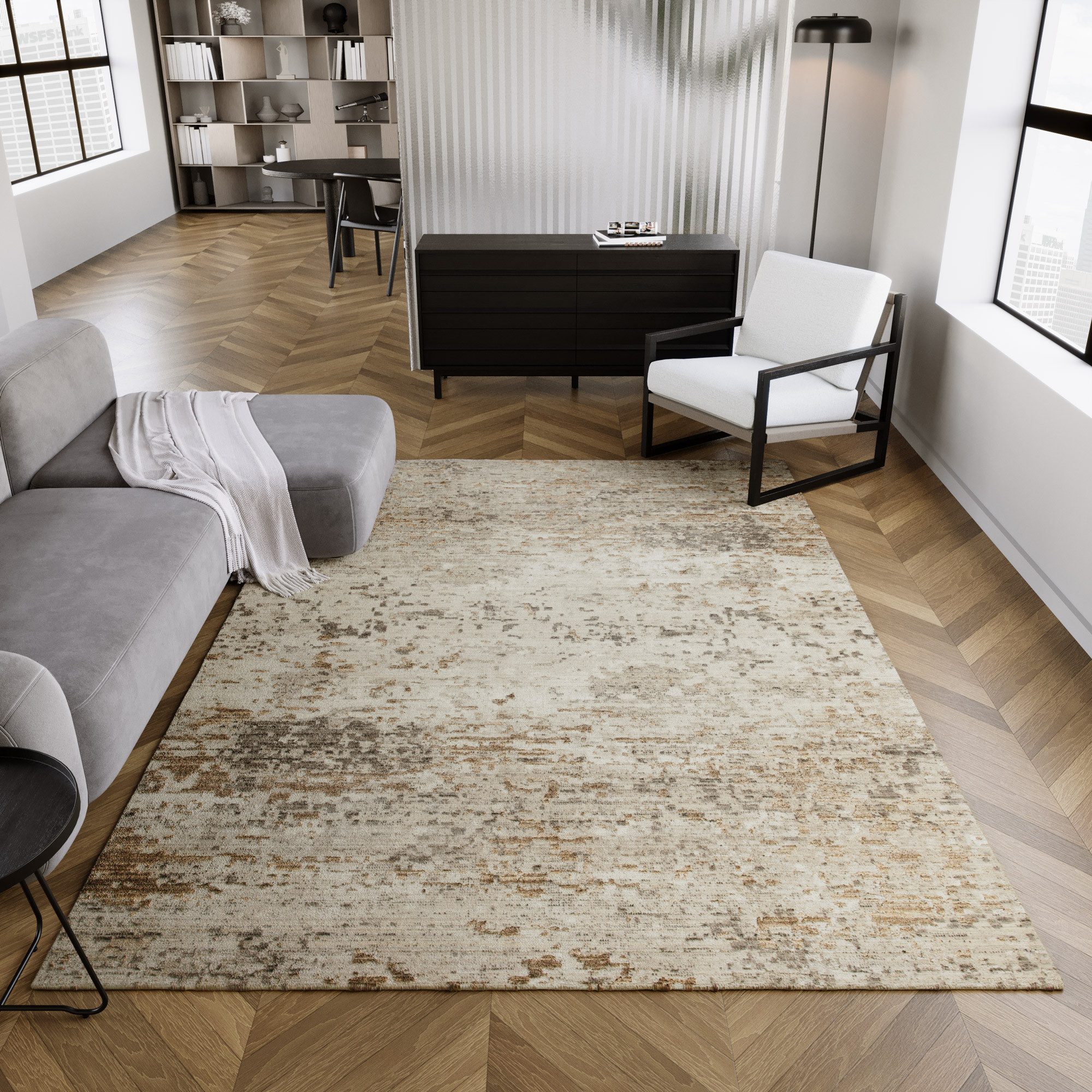 Esprit Teppich Upper East Side, rechteckig, Höhe: 6 mm, Wollteppich, kurzflor, Vintage, gewebt, edel, Wohnzimmer, natürlich