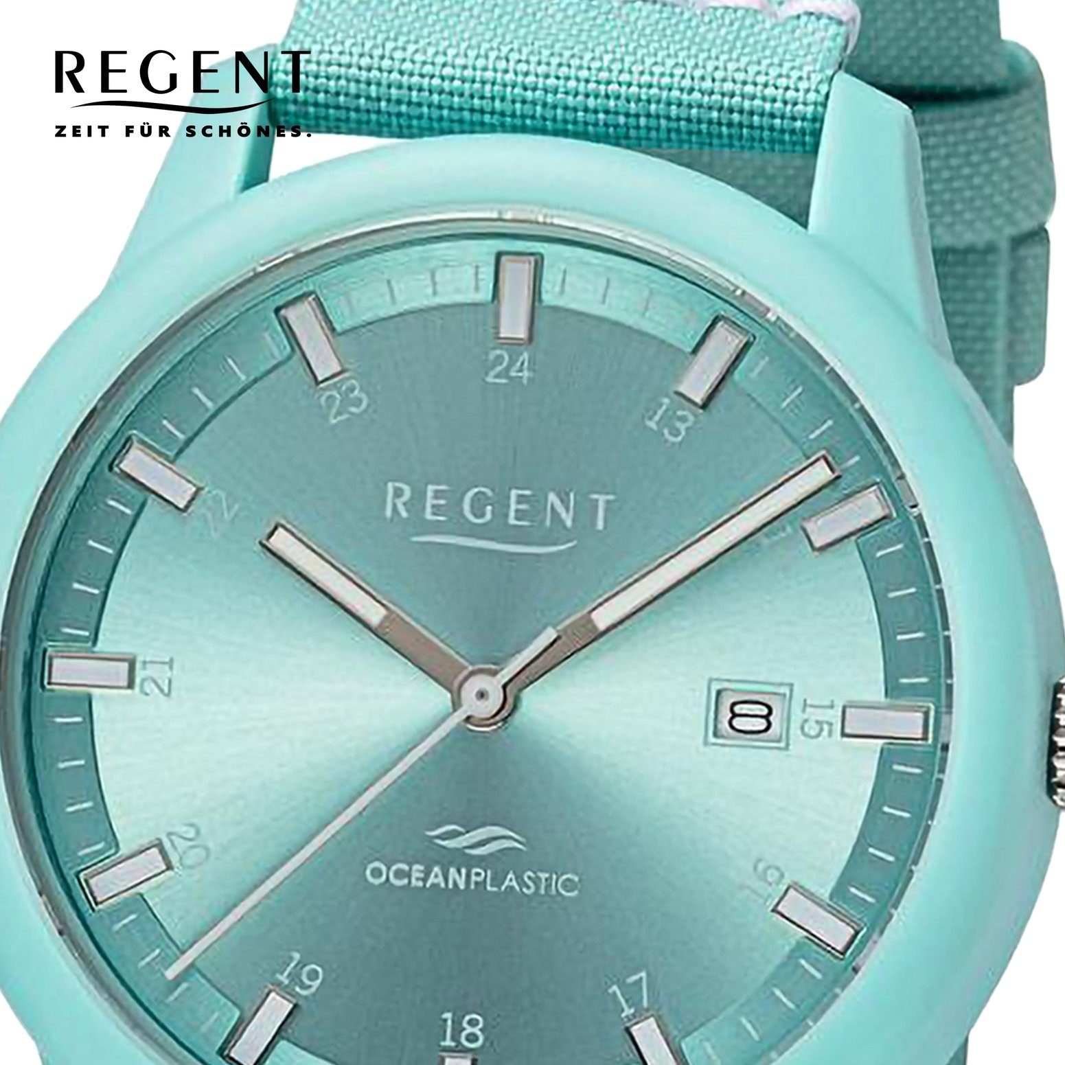 Regent Quarzuhr Regent Herren Armbanduhr Analog, (Analoguhr), Herren Armbanduhr rund, extra groß (ca. 40mm), Nylonarmband