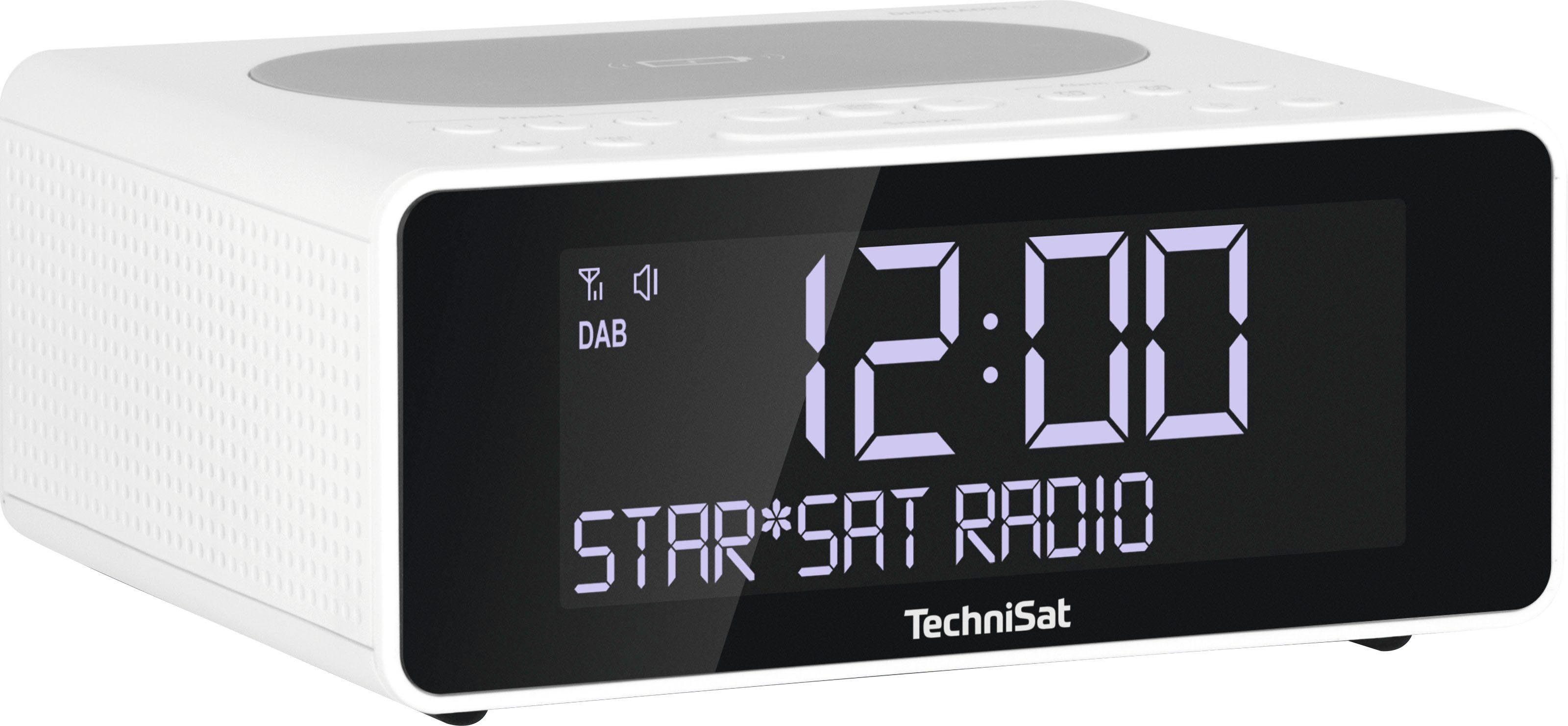 TechniSat Radiowecker DAB+, - DIGITRADIO 52 mit Stereo Sleeptimer dimmbares Snooze-Funktion, Uhrenradio Display, weiß