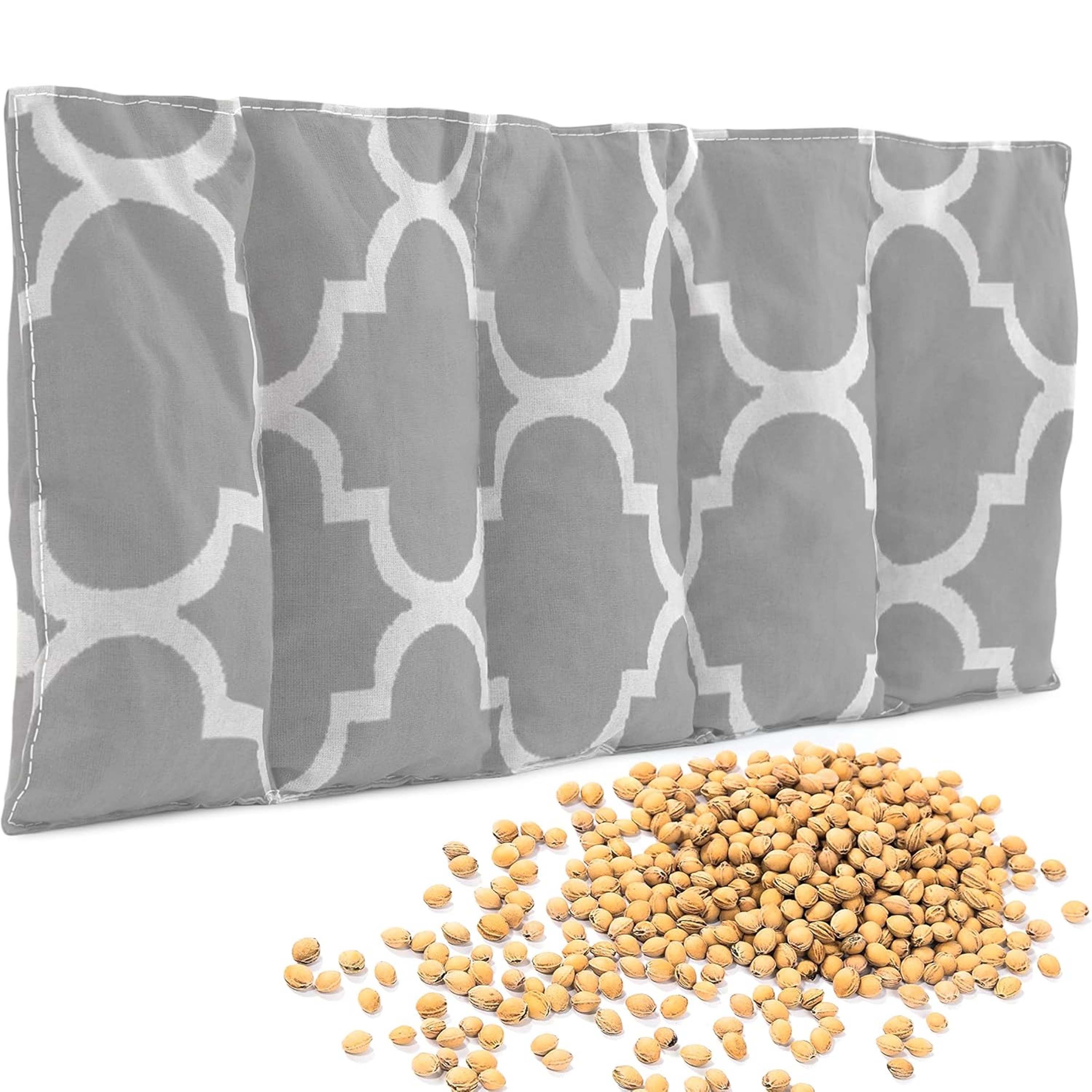 Amilian Kirschkernkissen 55x20cm groß für Mikrowelle - Körnerkissen Nacken Schulter Rücken, Wärme- und Kältekissen, für Bauch, Füße, EU-hergestellt, wiederverwendbar