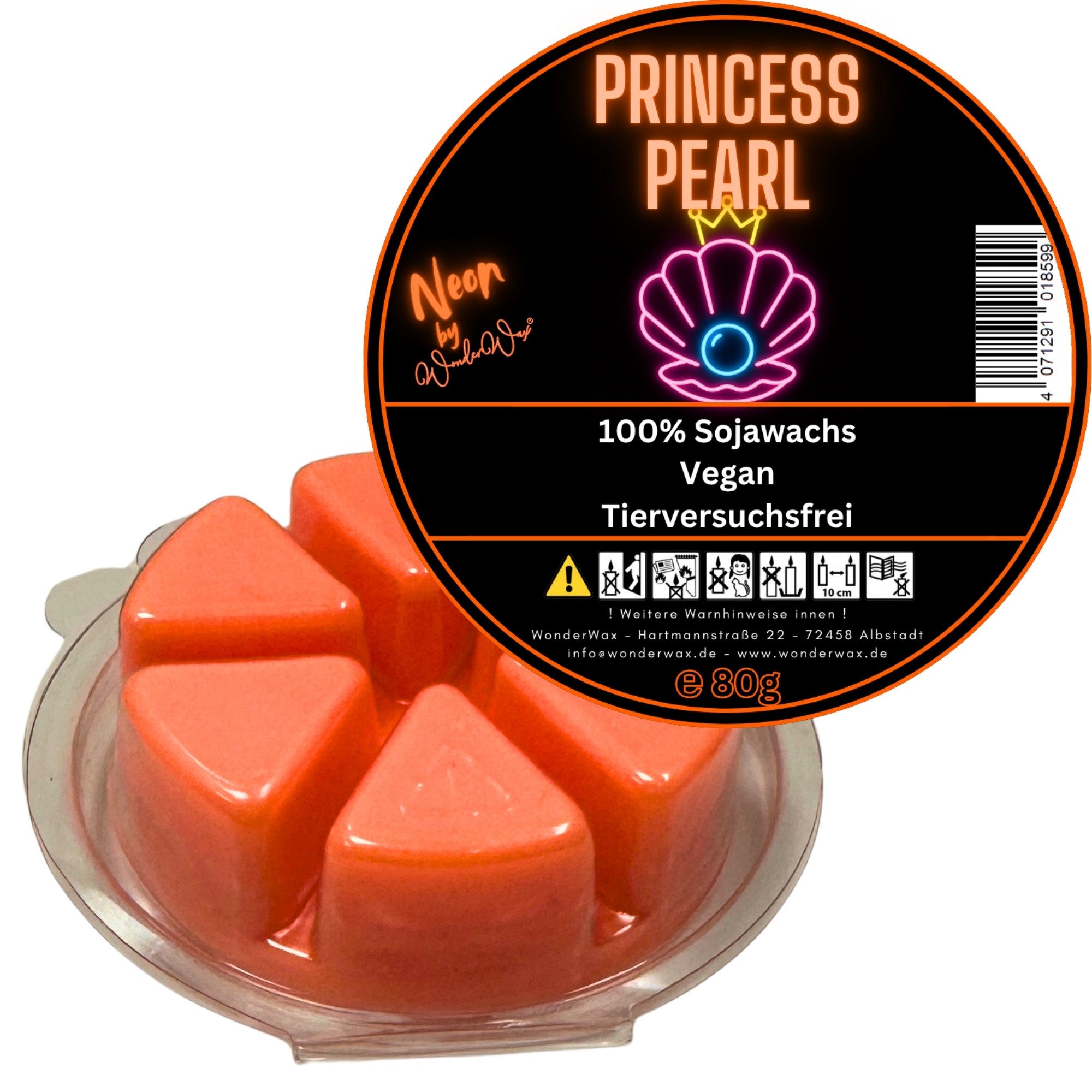 WonderWax Duftwachs WonderWax® Duftwachs Kreis 6 pcs Neon (Princess Pearl), Duftrichtung: Princess Pearl