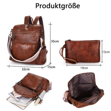 MODFU Schultertasche Brusttasche Sling Schulter Rucksack Rucksäcke Crossbody Umhängetasche (aus Echtleder Herren und Damen 16 x 28 x 9 cm, Geldgürtel, Sport, Sporttasche, Handytasche, Anti-Diebstahl, Leder), für Outdoor Camping Reisen Wandern Radfahren Multipurpose Tagepacks