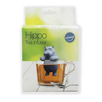 Winkee Teesieb Hippo, Silikon, (Tee-Ei, 1-St., lebensmittelecht), Nilpferd, hitzebeständig bis 200°C, ca. 8 cm hoch
